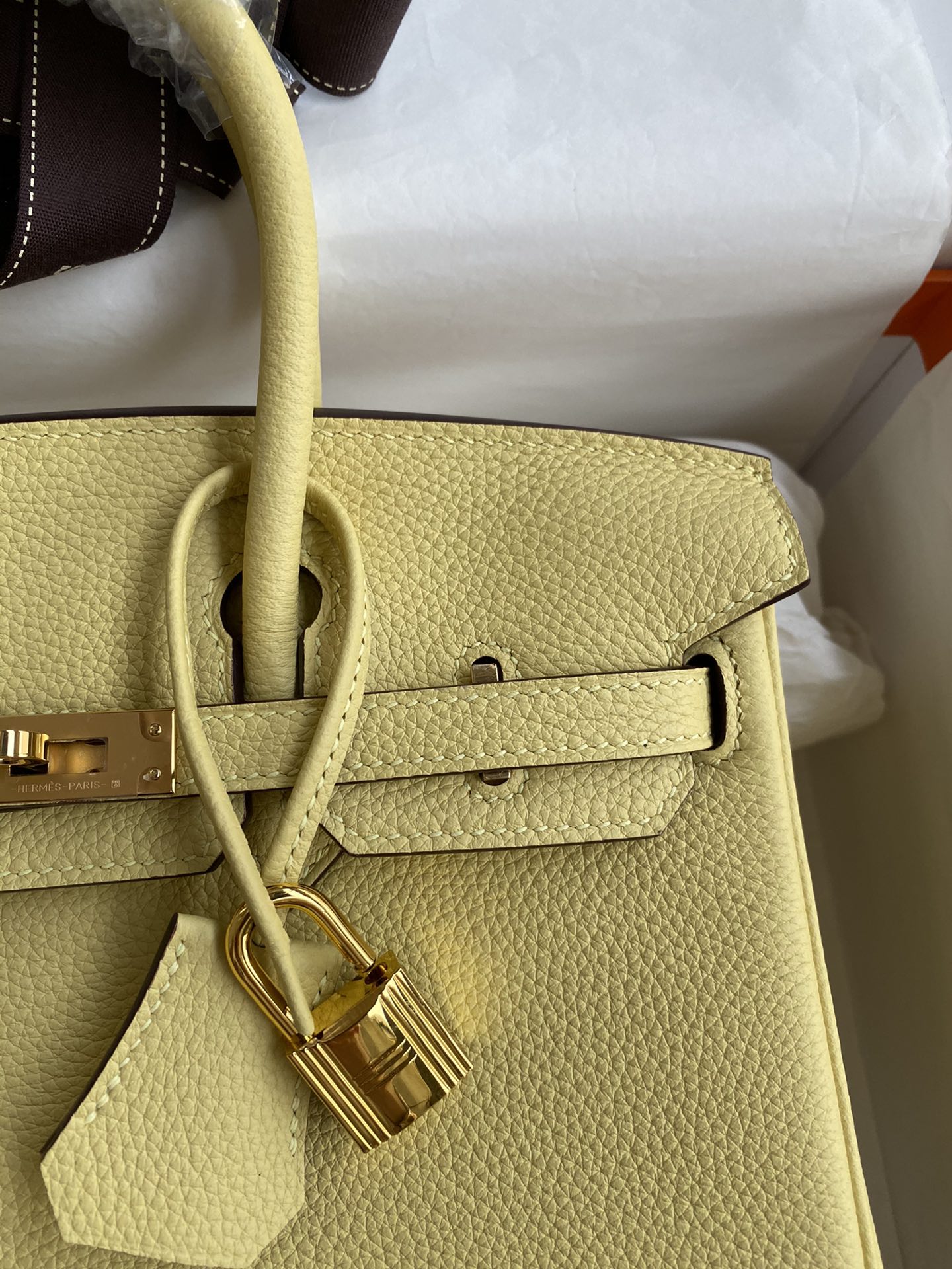 Hermes Birkin 25CM Togo Leather Handbag Jaune Poussin